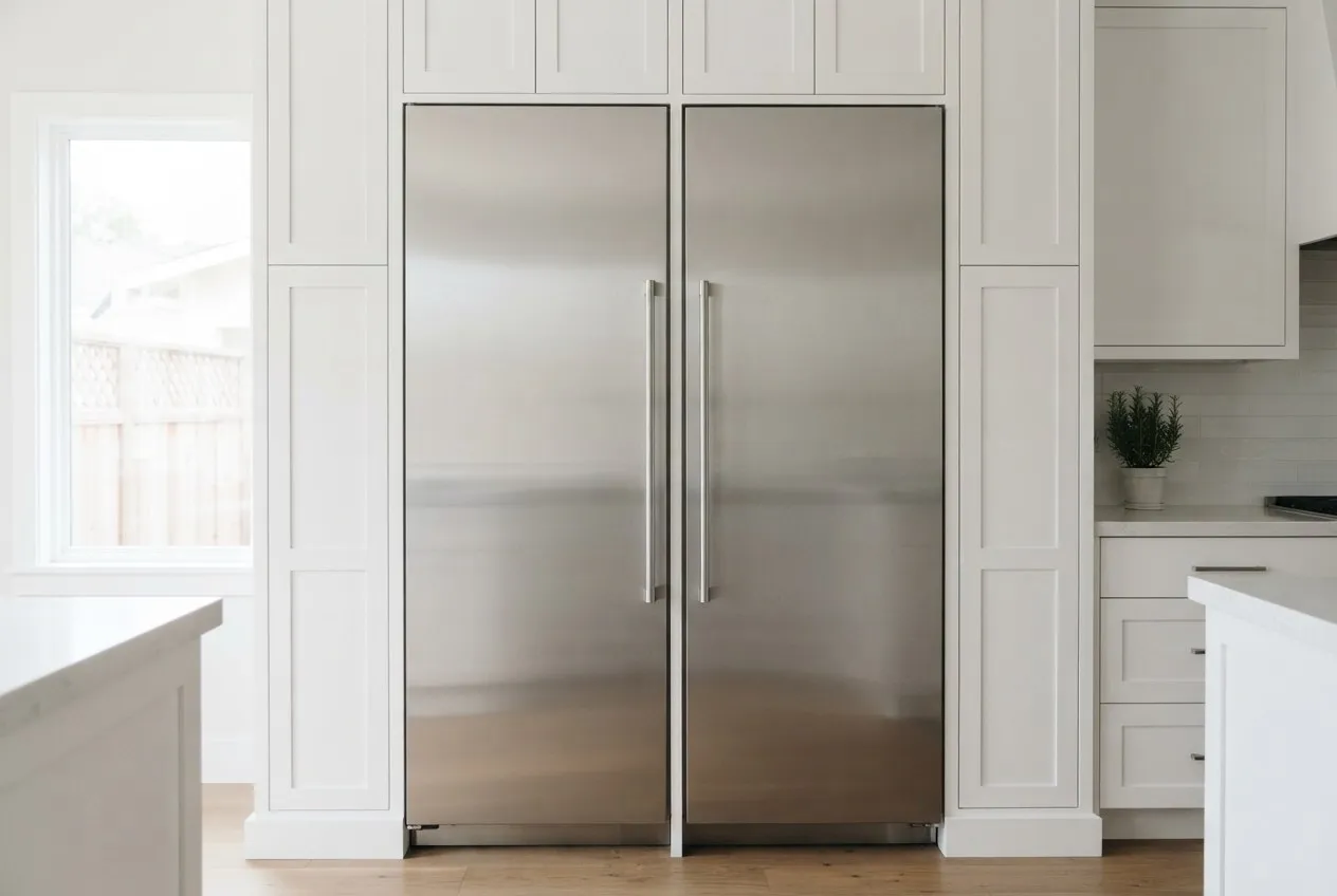 Stainless column refrigerator and column freezer side by side